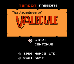 The Adventures of Valecule Title Screen
